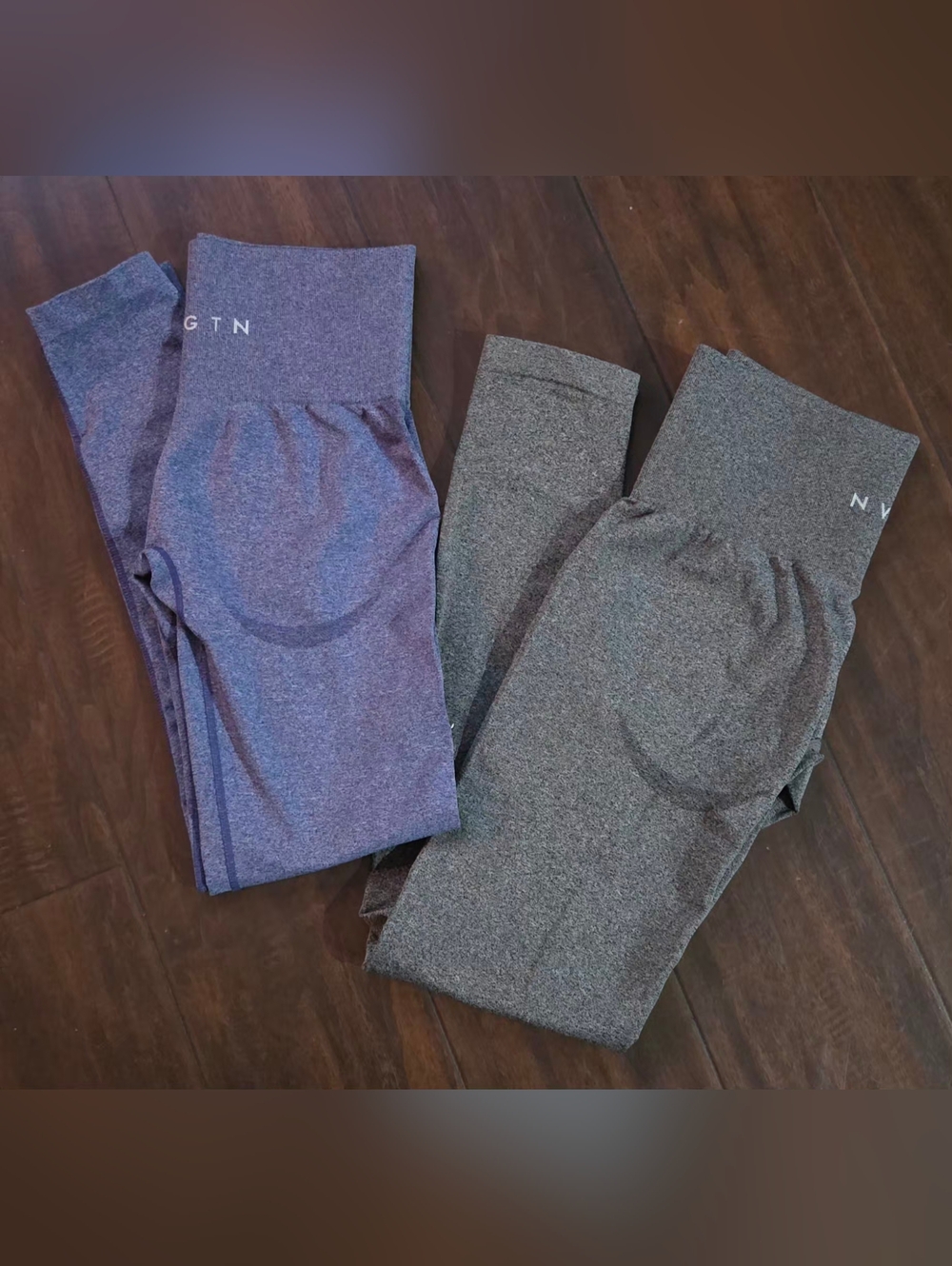 NVGTN-  Active Leggings - Purple and Gray